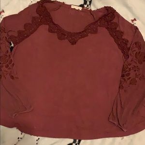 Coco + Jaimeson Lace Detailed Long Sleeve Shirt